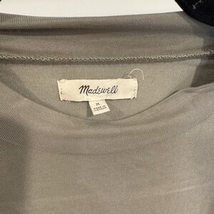 Madewell khaki army green Women's long sleeve slinky Top
